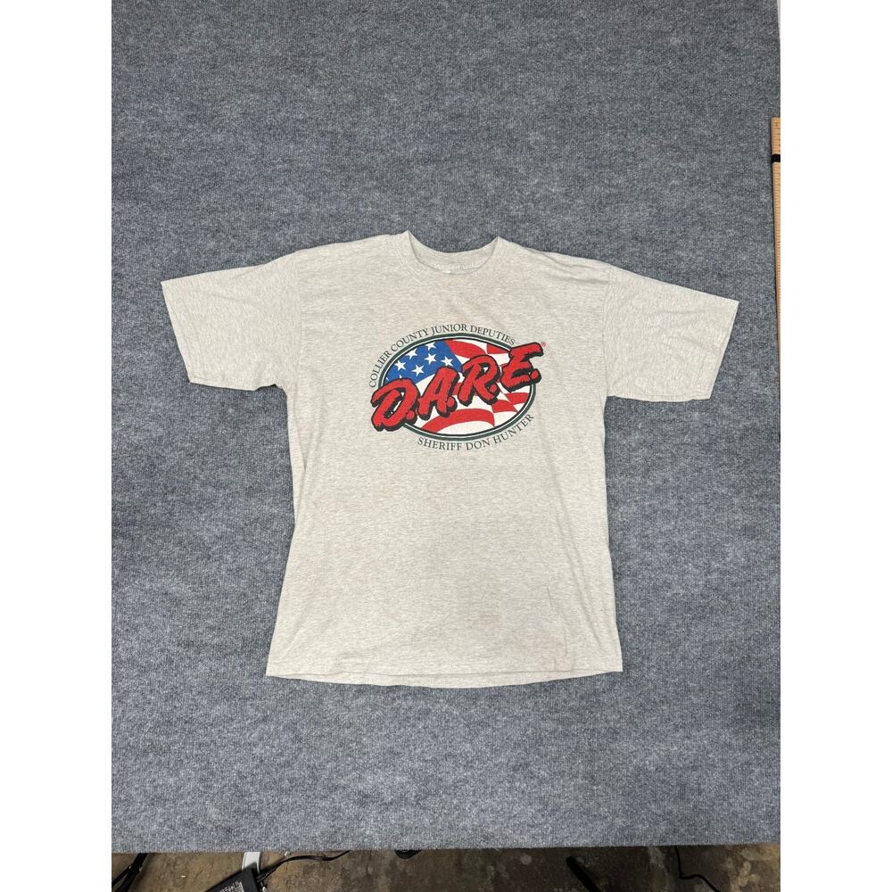 Vtg Collier County Junior Deputies D.A.R.E.‎ T-Shirt Sheriff Don Hunter USA Sz L